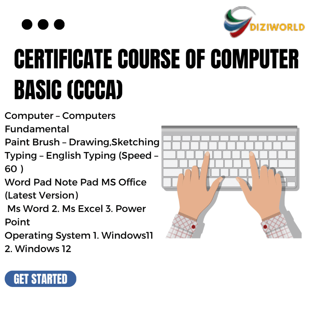 certification on Computer Basic Online Course From Diziworld online Classes